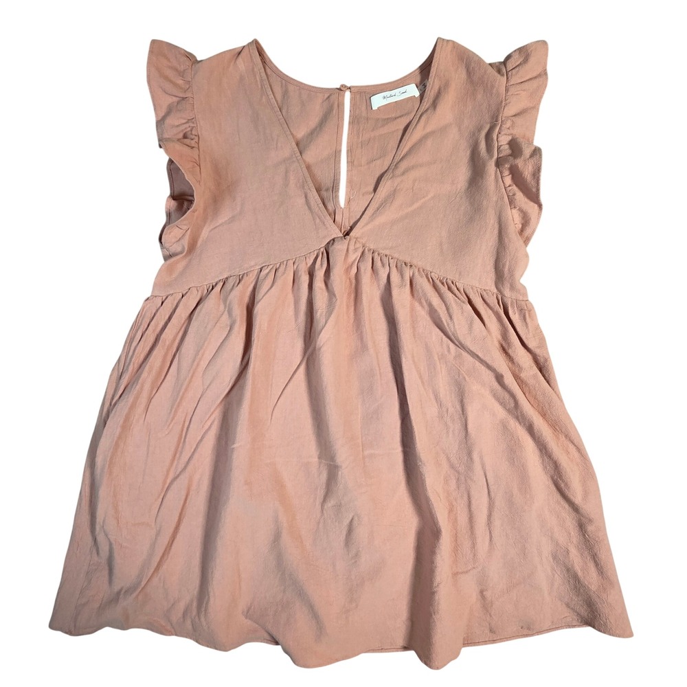 Mustard Seed Romper Dress Women Large Pink Excellent Babydoll Ruffle Mini S18567